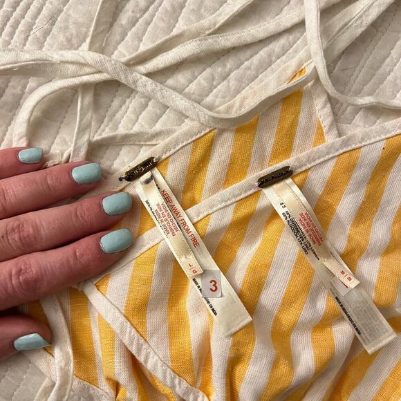 Free People Triangle Crop Bikini Top M L Linen Cotton Summer Shirt Festival Rave - Picture 8 of 10